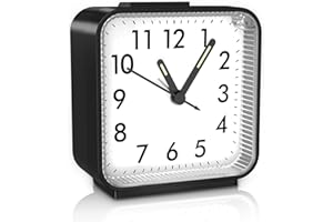 Ankilo Analog Wecker Klein,Neuestes Zeiger Wecker Analog Uhr Leise Ohne Ticken,Wecker mit Schlummerfunktion, Nachtlicht, Batteriebetrieben Tragbarer Wecker für Schlafzimmer Wohnbereich Büro Reisen