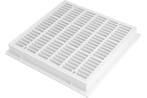 HERCHR Swimming Pool Main Drain Cover 9-Inch Floor Drain Cover Plate Square Grid Design White