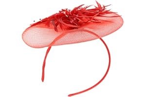 ABOOFAN Sombreros de Fiesta de Té de Red de Plumas de Flores Elegantes Sombreros para La Cabeza Elegantes Diademas de Boda de Cóctel para Mujer Niña