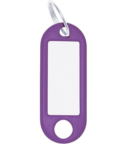 WEDO 100 Portachiavi Per Etichettatura Colore Viola Con Anello Da 18 Mm - 5,2x2,1 Cm, Made In Germany