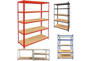 YOUSEAHOME Heavy Duty Shelving Unit 5-Tier Storage Shelf with Adjustable Height, Corner Unit Storage Kitchen Tool Rack with Screw Free Installation,Garage Shelving Units with 1500H 700W 300D, (175KG Per Shelf)