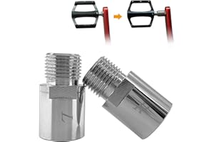 FIPASEN 1 paire de rallonges de pédale de vélo en acier chrome-molybdène Extension de pédale de vélo Étendu Pédale d'espacement Fit 9/16" Pédales filetées SPD MT VTT BMX Vélo de route 20 mm allongé