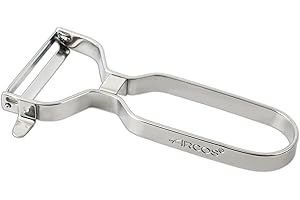 ARCOS Pelador Profesional 130mm en Acero Inoxidable Cromado para Pelar Frutas y Verduras. Utensilio de Cocina para Cortes Finos. Gadget Chef con Diseño Ergonómico. Color Plata