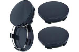 Neodtx Radnabenkappen 4 Stück Universal Nabendeckel OD 60mm ID 56mm Hochwertiges ABS,Radnabenabdeckung Radnabendeckel Polierte Oberfläche, Für Radnaben Auto Zubehör(Schwarz)