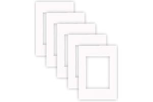 nielsen Conservation Cartoncino Passepartout 2,2 mm, Set di 5, Formato Esterno 21x29,7 cm (DIN A4) per Foto 13x18 cm, Bianco Puro Liscio