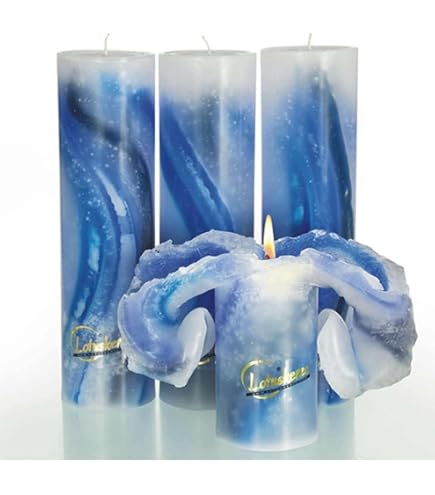 Candela Lotuskerze Mit Blüteneffekt – Green Lilac, 23 Cm, Magische Wachsblüte