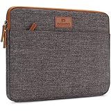 DOMISO 15.6 Zoll Laptophülle Hülle Sleeve Case Etui Notebook Schutzhülle Canvas-Gewebe Tasche für 15.6" Notebook Computer / 15.6" Dell Inspiron 15 / 15.6" Lenovo IdeaPad 310, Braun