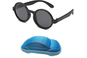YAMEIZE Kid Piccoli e Cute - Occhiali da Sole Polarizzati Rotondi per Boys Girls dai 3 ai 10 anni Occhiali per Bambini con Protezione UV400 in Gomma Flessibile