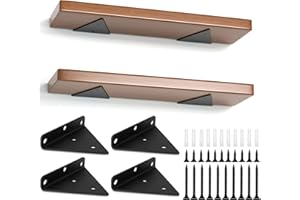 SENENQU Lot de 4 Support Etagere Triangle, 8CM Supports D'étagère Flottant en Fer, Support Étagère Mural en Métal Pour Étagères Ouvertes de Bricolage
