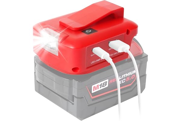 QUPERR USB-batteriadapter kompatibel med Milwaukee M18 18V