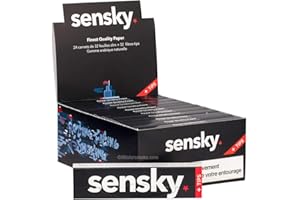 Filtre tips carton et feuille a rouler slim SENSKY - 24 carnets feuille a rouler slim tips