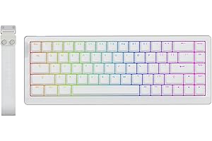 EPOMAKER HE68 Lite Teclado para Juegos con Cable con Hall Effect, Sondeo de 8000Hz y Escaneo de 128000Hz, Activación Ajustable, Latencia de 0,125ms, Amortiguación Acústica, Snap Key, A-RGB (Blanco)