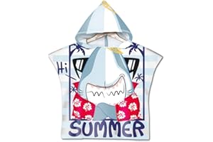 DOTBUY-SHOP Enfants Serviette de Plage Poncho à Capuche, DOTBUY Microfibre Serviette de Bain pour Garçon et Fille,avec Imprimé de Animal,Doux Chaud Natation Peignoir Serviette (60x80cm,F)