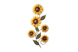 xyuayamz Metallväggdekorationer, Solros Väggdekoration, 3D Metall Blomma Dekor Väggmålning, Väggmålning för Vardagsrum, Sovru