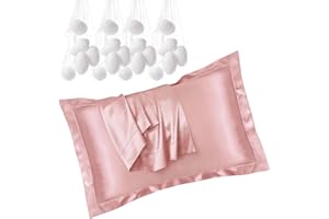 KRYOLITHM Set di 2 Federe in Seta per Cuscini Letto (50x80 cm) - Morbido e Setoso al tatto, Protezione per Capelli e Pelle, Chiusura a Busta - Eleganza e Comfort per Ogni Stagione