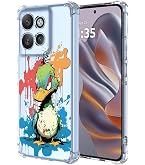 XINYEXIN Transparente Hülle Für Motorola Edge 50 Pro – Mit Süßem Graffiti-Muster (Ente), Stoßfest, TPU, Ultra-dünn