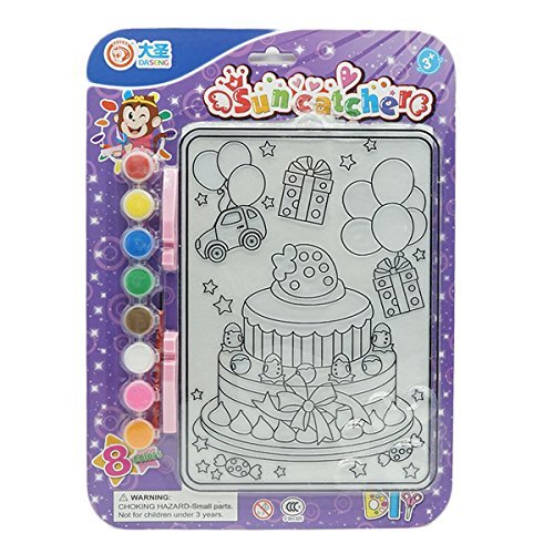 Preisvergleich Produktbild Spaß Sonnenfänger Brett Glaskunst Malerei-Kit mit Pinsel 13x10 Zoll