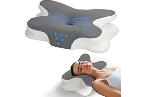 ENIGHS Cervical Pillow for Neck Pain Relief, Elegear Contour Memory Foam Pillow Ergonomic Neck Support for Side Back Stomach Sleepers