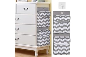 Tohoee Organizzatore Tessuto da Porta Capiente Tasche Portatutto con Labbro Impermeabile Portaoggetti Bagno da Appendere Organizer da Appendere Organizer Armadio (M: 24 x 60cm)