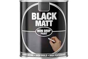 Inspired Essentials 300ml Non Drip Paint Tin Exterior Interior Hard Drying Performance Multi-Purpose Paint Tin for Metal, Wood, Plastic, Walls with Perfect Finish (1, 151 - Black Matt)