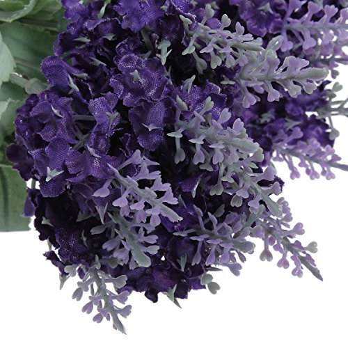 KINGSO Kuenstliche Blumen Kunstblumen Lavendel Seidig?Blumenstrauss Seidenblumen Dekorative Blumen Tieflila - 2