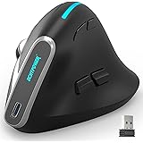 ECHTPower Mouse Verticale Wireless di 3 Modalità (Bluetooth 5.0/3.0+2.4G con Ricevitore),2400 DPI Regolabile, Led RGB, 7 Tast