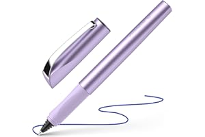 Schneider 186256 Ceod Shiny pióro kulkowe (prawo- i leworęczne, grubość kreski M, w zestawie wkład atramentowy królewski błękit) fioletowe