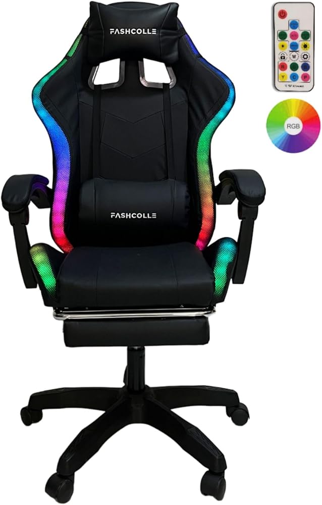 Fashcolle Black Star Işıklı - Masaj Özellikli Oyuncu Koltuğu Black