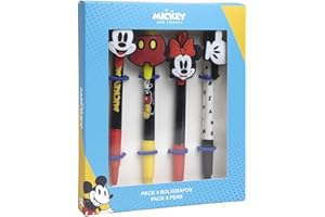 CERDÁ LIFE'S LITTLE MOMENTS - Pack de 4 bolígrafos de Mickey Mouse y Minnie Mouse Un regalo original para los fans - Licencia oficial de Disney, 2700000339