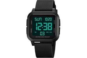 Forrader, Orologio digitale da uomo, sportivo, impermeabile, con retroilluminazione a LED, sveglia, conto alla rovescia, doppio fuso orario, cronometro, 12/24 ore, per uomini, donne, adolescenti