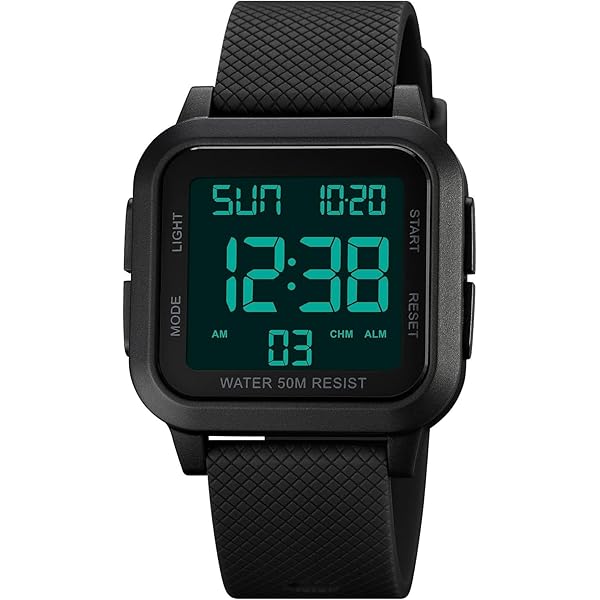 Heren Wedstrijd Stijl Horloges Sport Outdoor Waterdicht Militair Horloge Multifunctionele Tactiek LED Gezicht Alarm Stopwatch voor Mannen, Zwart, Digitaal, Zwart, Digitaal