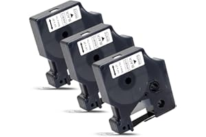 Labelwell 3x 6mm x 7m Compatible Ruban Remplacement pour Dynmo D1 43613 S0720780 Noir sur Blanc pour Dynmo LM LabelManager 160 280 260P 360D 500TS Dynmo LabelWriter 450 400 Duo, LabelPoint 100 150 200