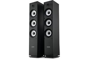 Bennett & Ross Ultrasphere 3-Wege HiFi Standlautsprecher Paar - 200W RMS - 2 x 6,5" Tieftöner - 6,5" Mitteltöner - 1" Hochtöner - Bassreflex-Konstruktion - Maserung in Holzoptik - schwarz