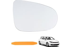 NewZC Glace Verre Rétroviseur Droit pour VW Golf 6 MK6 2010-2014/Golf GTI 2010-2014/VW Golf VI(5K1)2008-2013/VW Golf VI Cabriolet(517)2011-2016/VW 1T3 2010-2015-Miroir Retroviseur Côté Passager