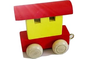 TOYS.FUNWORLD Fun World Toys® Childrens Personalised Wooden Colourful Alphabet Letter Train A-Z Name Set (Back Carriage)
