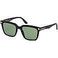 Tom Ford Square Unisex Sunglasses - Green Lens, FT0646-01N- 145 mm