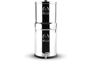 ‎PHOENIX GRAVITY Phoenix Gravity 6 Liter Gravity Fed Edelstahl-Trinkwasserfilter mit 2 Phoenix-Kohlewasserfilterkartuschen, Edelstahlhahn