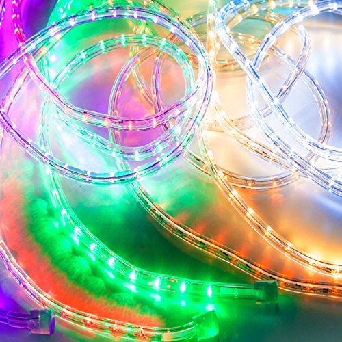 10m LED Lichterschlauch Lichtschlauch Lichterkette Licht Leiste 360 LEDs Xmas Schlauch Steckerfertig für Innen und Außen-Bereich – Komplett Set inkl. 20 Wandhalterungen – Warmweiß - 8