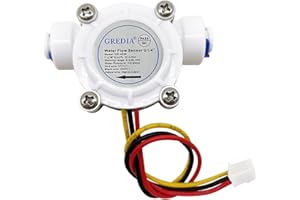 GREDIA 1/4" Quick Connect Water Flow Sensor Food-grade Switch Hall Effect Flowmeter Fluid Meter Counter 0.3-6L/min