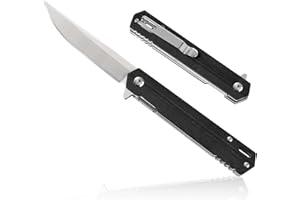 HONZIN Navaja de Bolsillo 3Cr13 Cuchillo Plegable de Acero Inoxidable Mango G10 Cuchillo Portátil de Supervivencia para Acampar Cuchillos de Bolsillo de Caza con Cierre de Seguridad