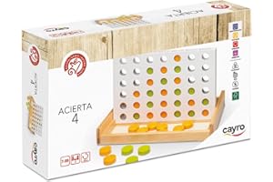 Cayro - Acierta 4 - + 7 Años - Modelo Vertical de 4 en Raya - Juego de Mesa para Niños y Adultos - Fichas Verdes y Narankas - Ideal para 2 Jugadores