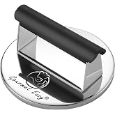 Gourmet Easy Hamburger Press Stainless Steel 800 g, Heat Resistant Handle | Barbecue Press for Grilling and Frying, Dishwashe