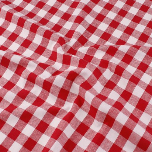 Stoff Meterware, Karo 15×15 mm, Rot und Weiß, Baumwolle, Vichy, gewebtes Karomuster, kariert, Landhaus, Dirndl, Tracht, Karostoff, Dirndlstoff, Trachtenstoff, Kleidungsstoff, Dekostoff, Baumwollstoff, Kissenbezüge - 3