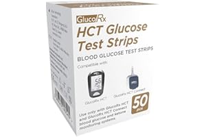 GlucoRx HCT Glucose Test Strip, 50 Pack
