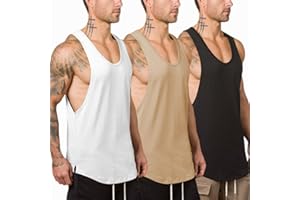 XYKJFIT 1 Or 3 Pack Men's Muscle Gym Workout Stringer Tank Tops Bodybuilding Fitness T-Shirts