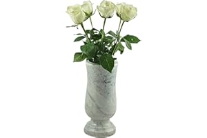 Designgrab Vase funéraire en marbre Blanc Taille M