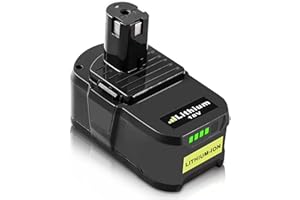 FUNMALL P108 Batterie 18V 5.5Ah pour Ryobi Batterie 18V RB18L50 RB18L40 RB18L25 RB18L15 P108 P107 P105 P104 Batterie pour Ryobi avec LED