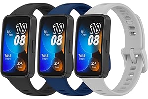 Mugust 3 sztuki bransoletek do Huawei Band 8 dla kobiet i mężczyzn, regulowana, klasyczna, sportowa, kompatybilna z Huawei Band 9/8/10