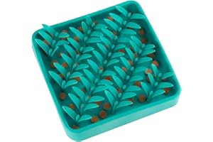 PEGGY11 Alfombrilla Lenta para Perros y Gatos 20×20cm, Esterilla de Silicona Estilo Césped 3D, Alfombra Olfativa para Mascotas Pequeñas, Antideslizante con Ventosas y Fácil de Limpiar