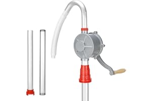 Trintion Oil Barrel Pump 120cm 200 Liter Hand Crank Oil Barrel Pump Manual Rotary Fuel Transfer for Diesel Aluminum Alloy Rotary Oil Barrel Drum Pump for Petrol Diesel Fuel Garage